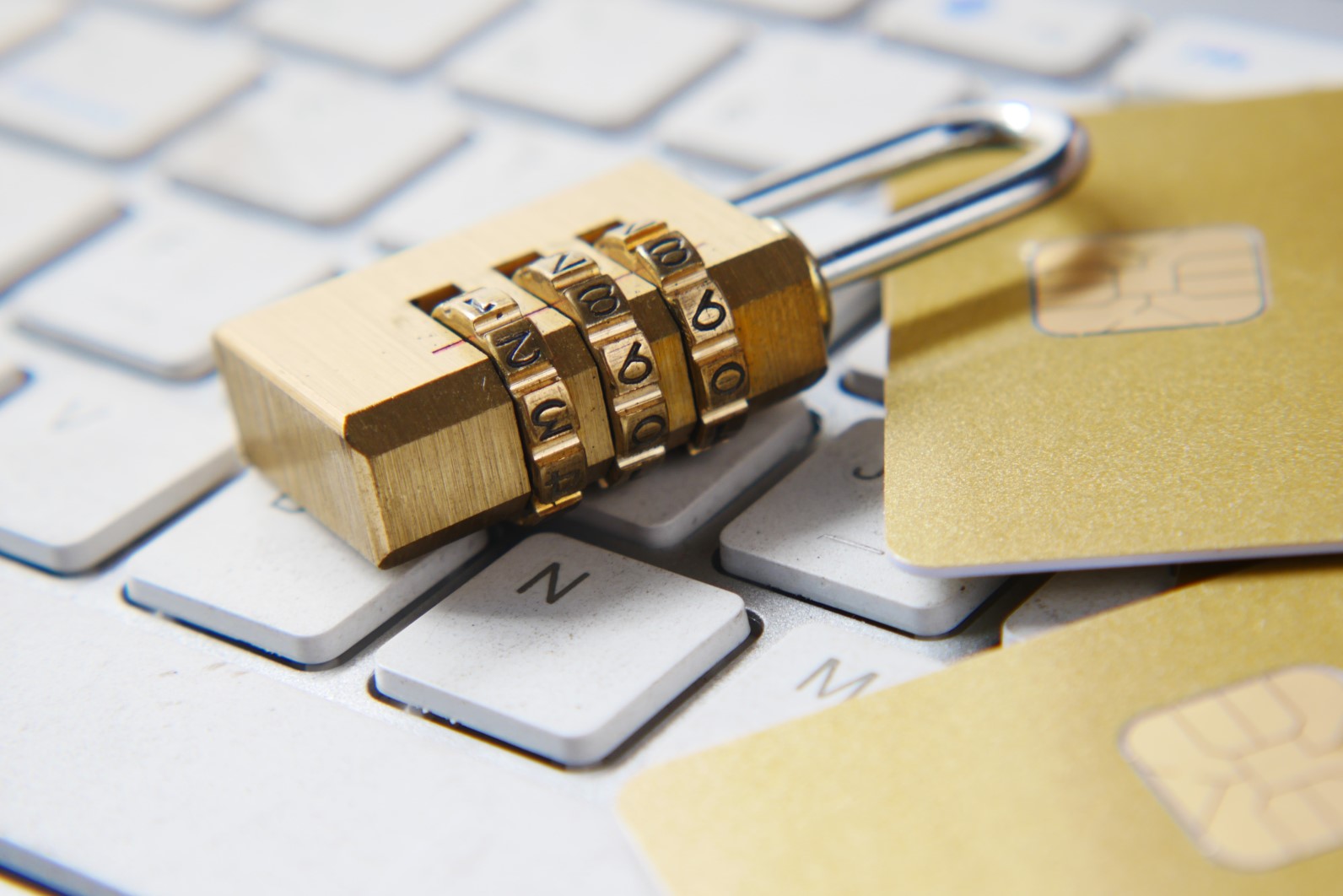 Padlock on keyboard